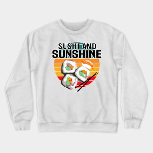 Sushi and Sunshine Retro Vintage Sunset - Cool Summer Crewneck Sweatshirt